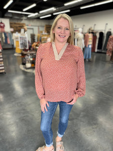 Fall Floral Blouse
