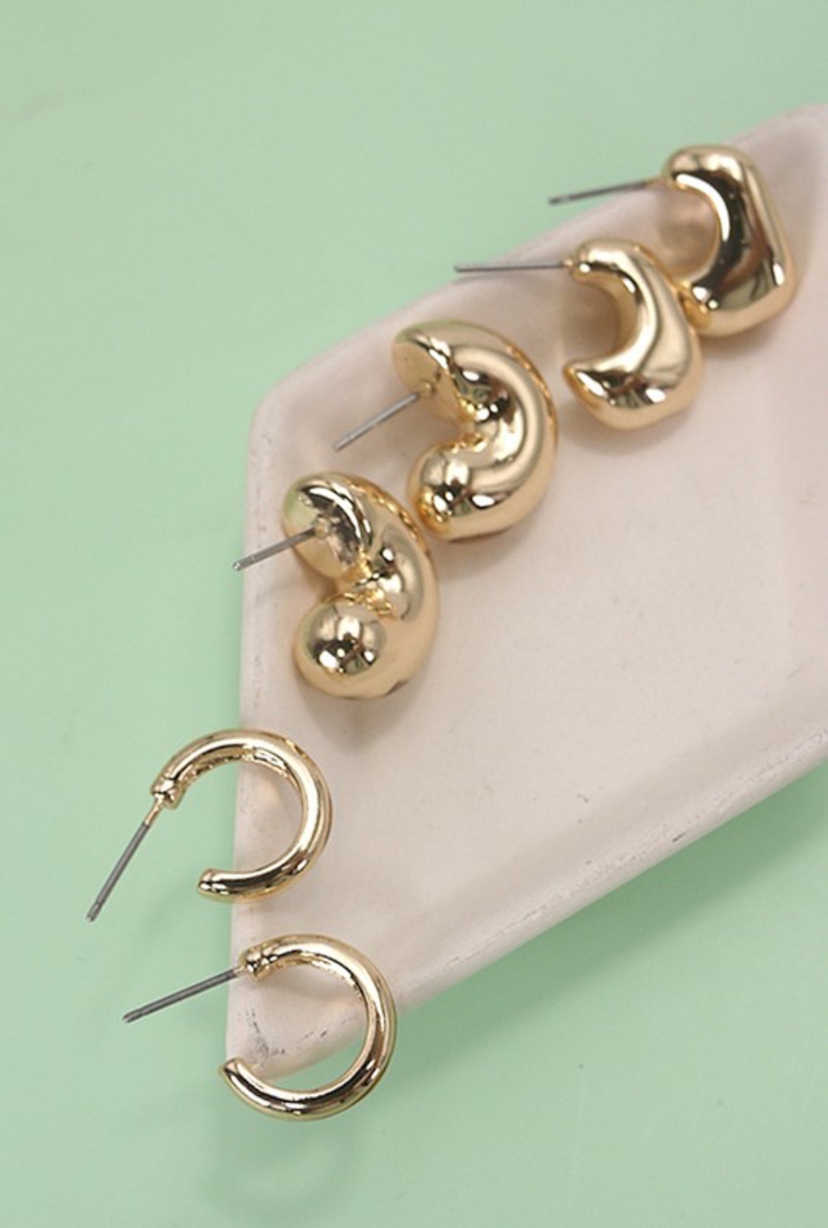 Bubble Hoop Huggie Trio Earrings