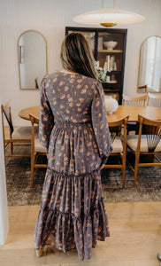 The Jacey in Gray Quill Maxi Dress