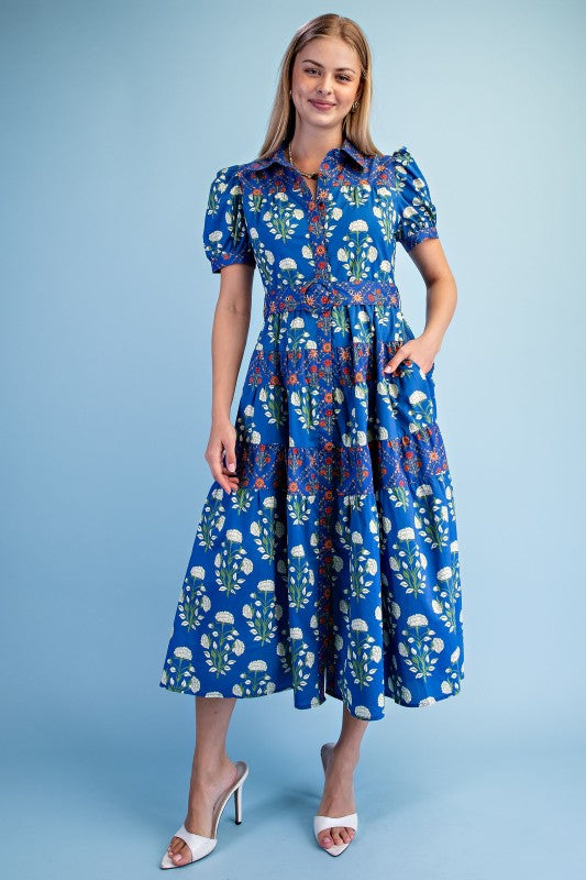 blue shirt dress with flowers Mixed Print Floral Midi Hot Pink / Medium Black Off Shoulder Ruched lularoe irma machine wash cold Made Color:Black 130gsm
