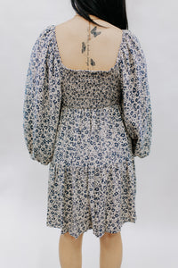 Floral Print Smocked Ruffle Dress