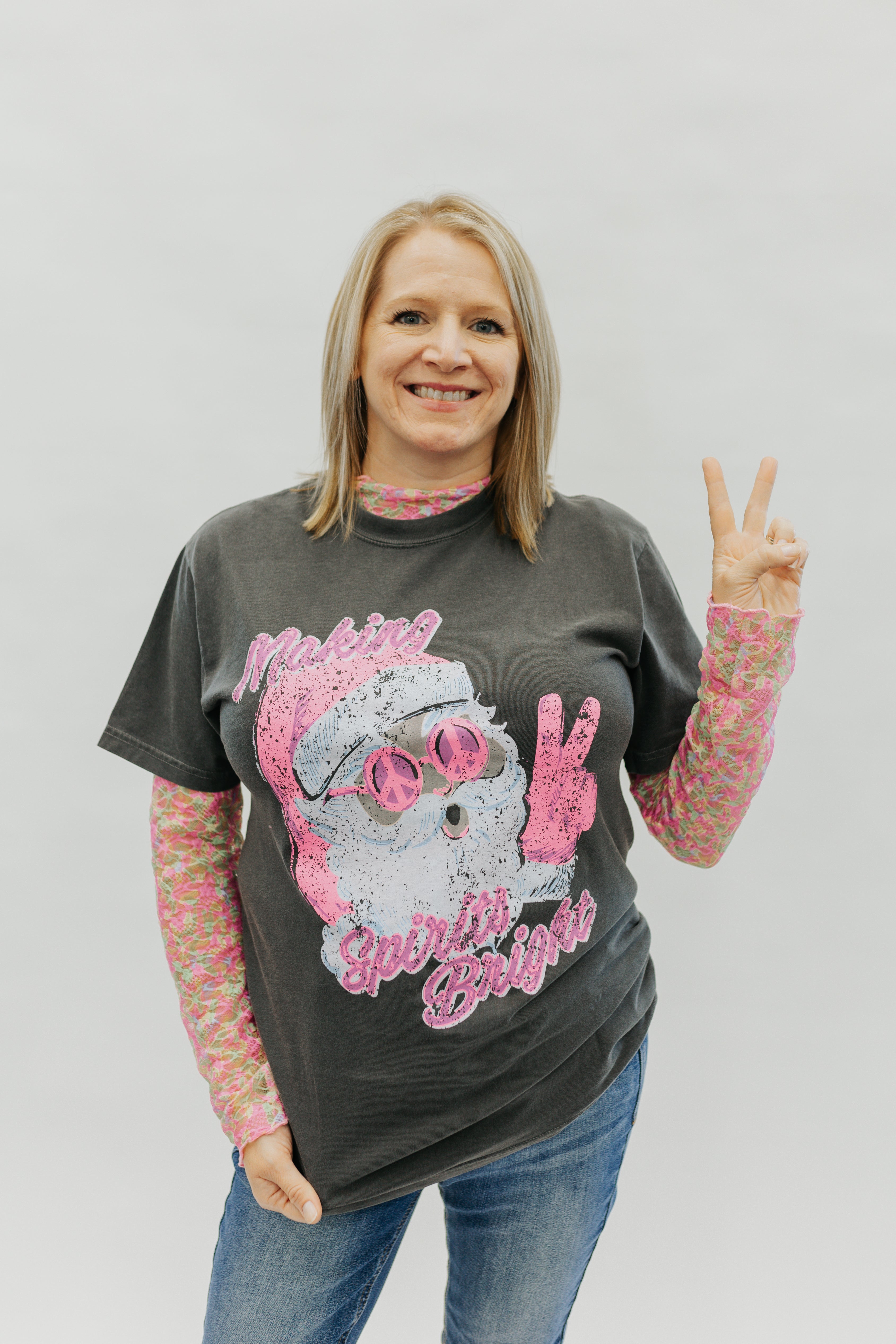 Peace Sign Santa Graphic Tee