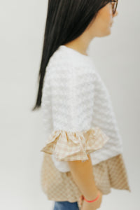 Ruffle Textured Knit Top