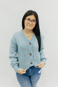 Melange Button Front Sweater Cardigan