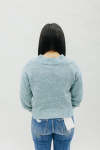 Melange Button Front Sweater Cardigan