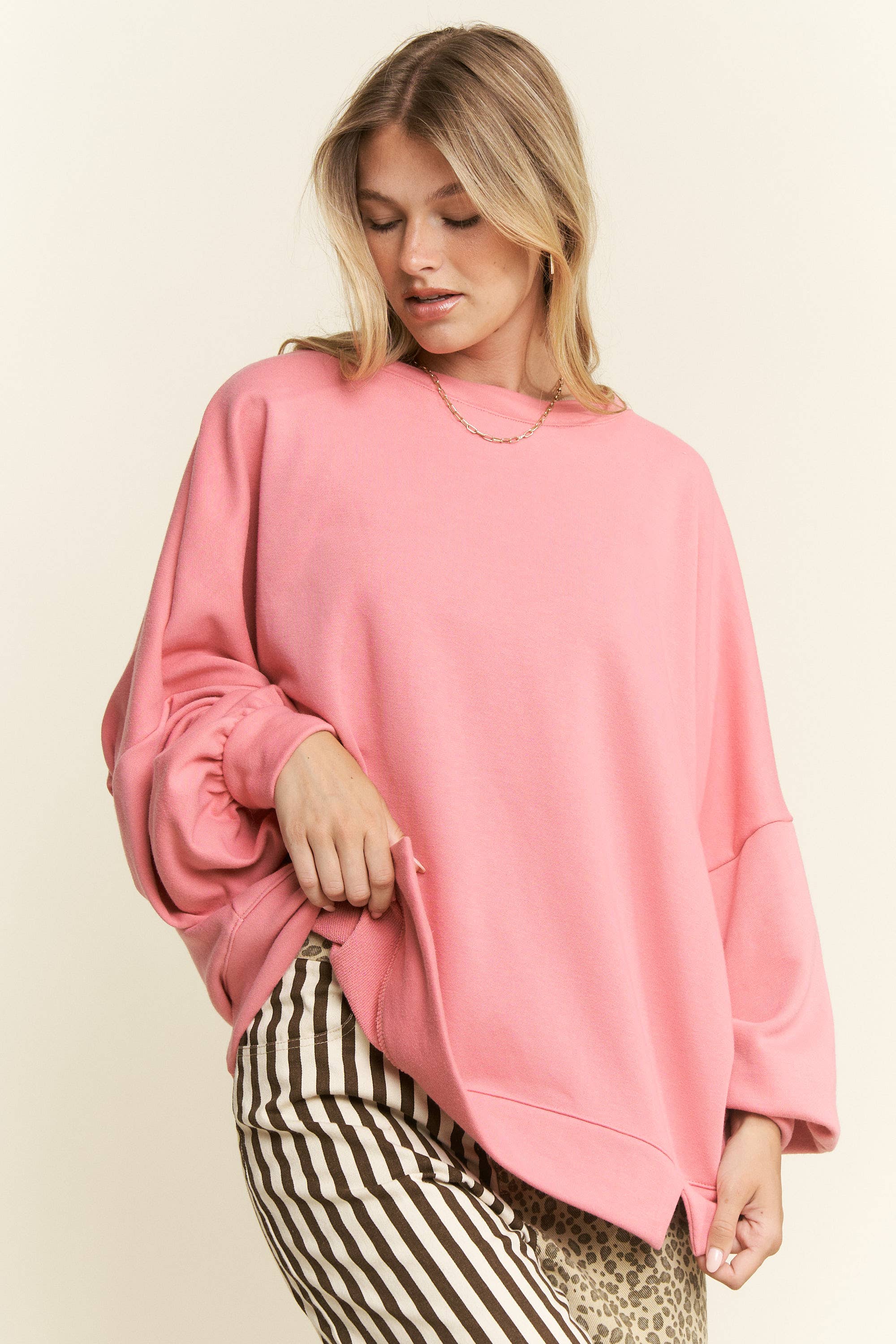 SOLID PASTEL DROP SHOULDER SWEATSHIRT