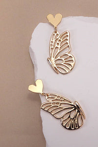 HEART BUTTERFLY SYMMETRIC EARRINGS