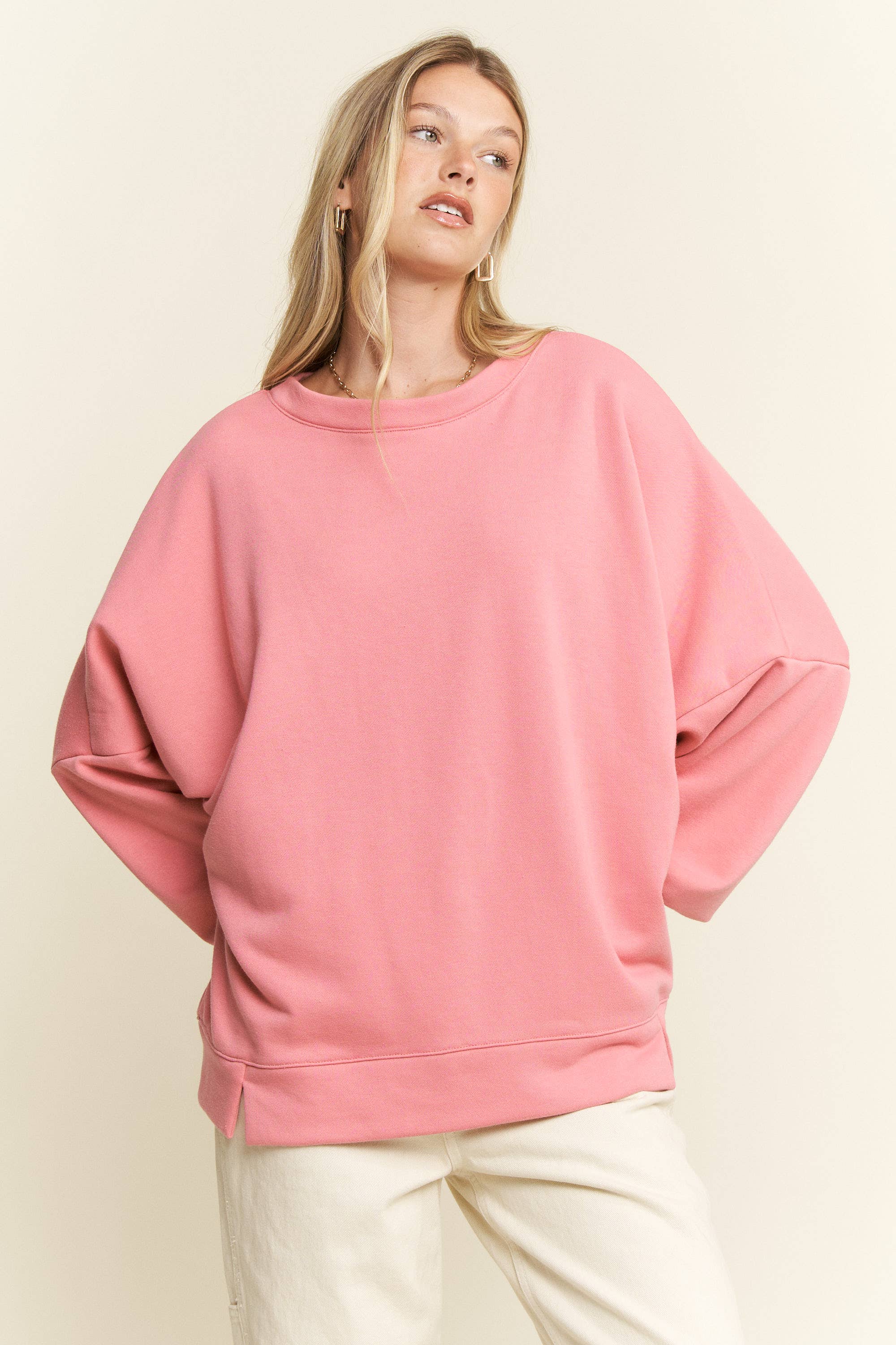 SOLID PASTEL DROP SHOULDER SWEATSHIRT