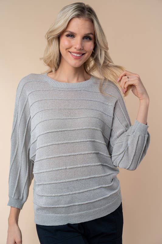 Fuchsia Long Sleeve Solid Sweater Knit Top