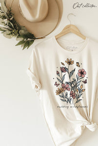 Vintage White RAISING WILDFLOWERS Graphic T-shirt