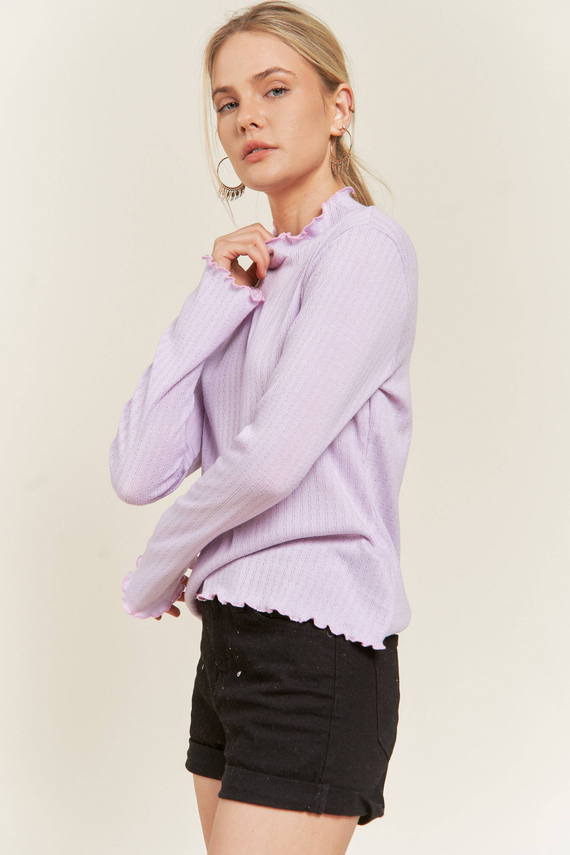 Sage Mock Neck Long Sleeve Top