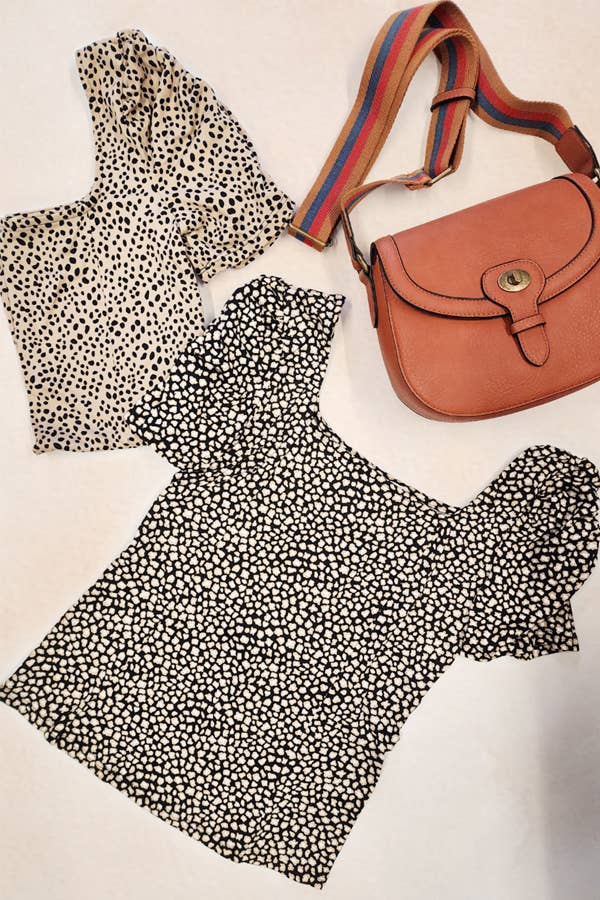 Leopard Printed Short Sleeve Top