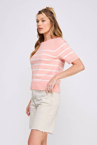 Short Sleeve Preppy Striped Top