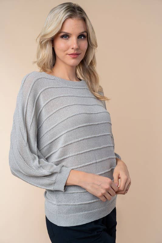 Fuchsia Long Sleeve Solid Sweater Knit Top