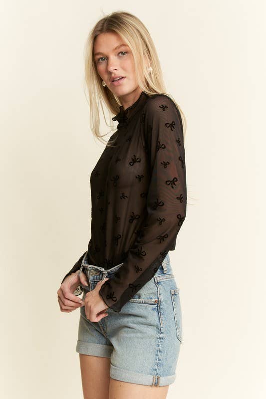 Bow Mesh Top