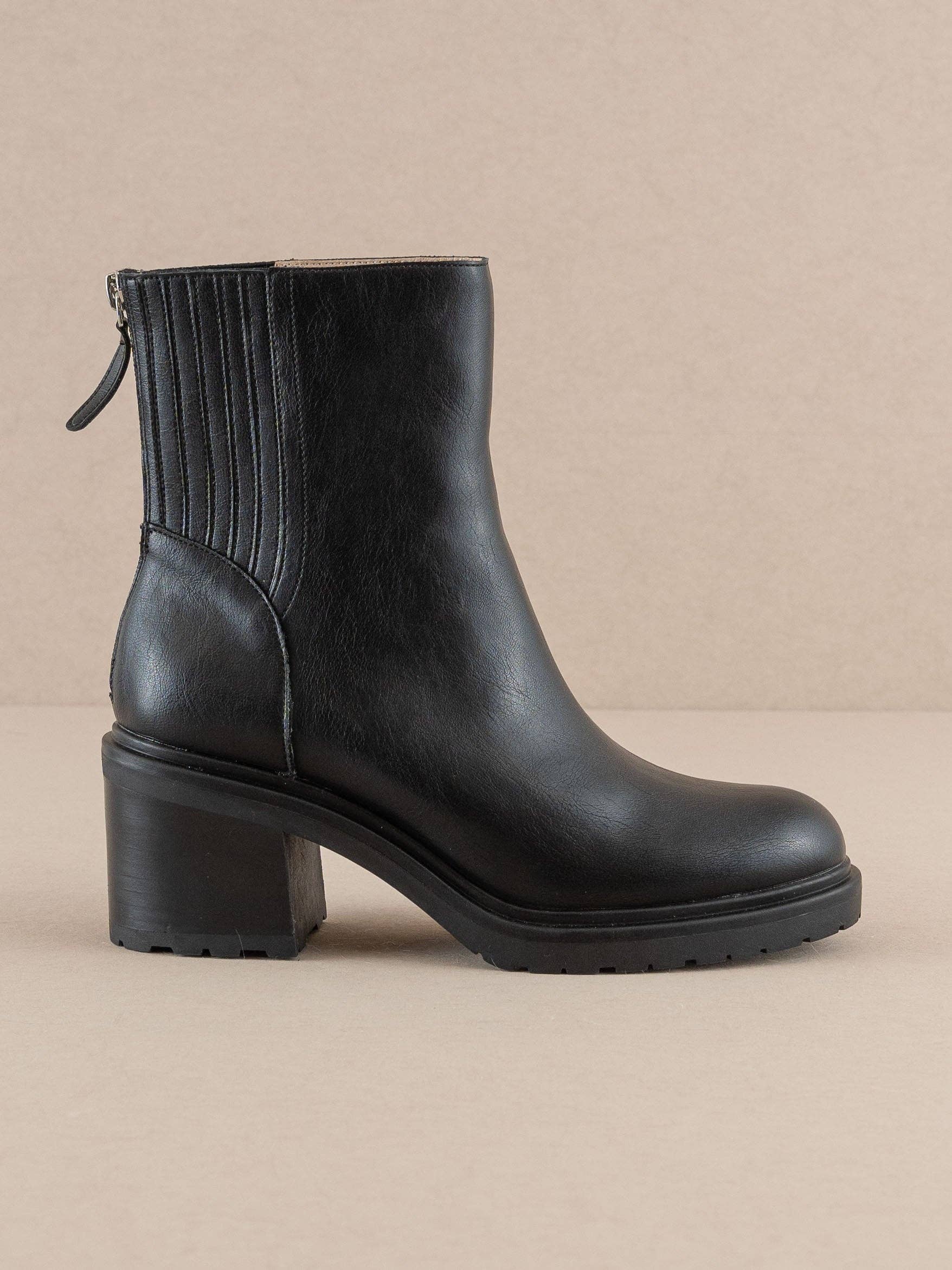 The Megan | Black Lug Chelsea Bootie