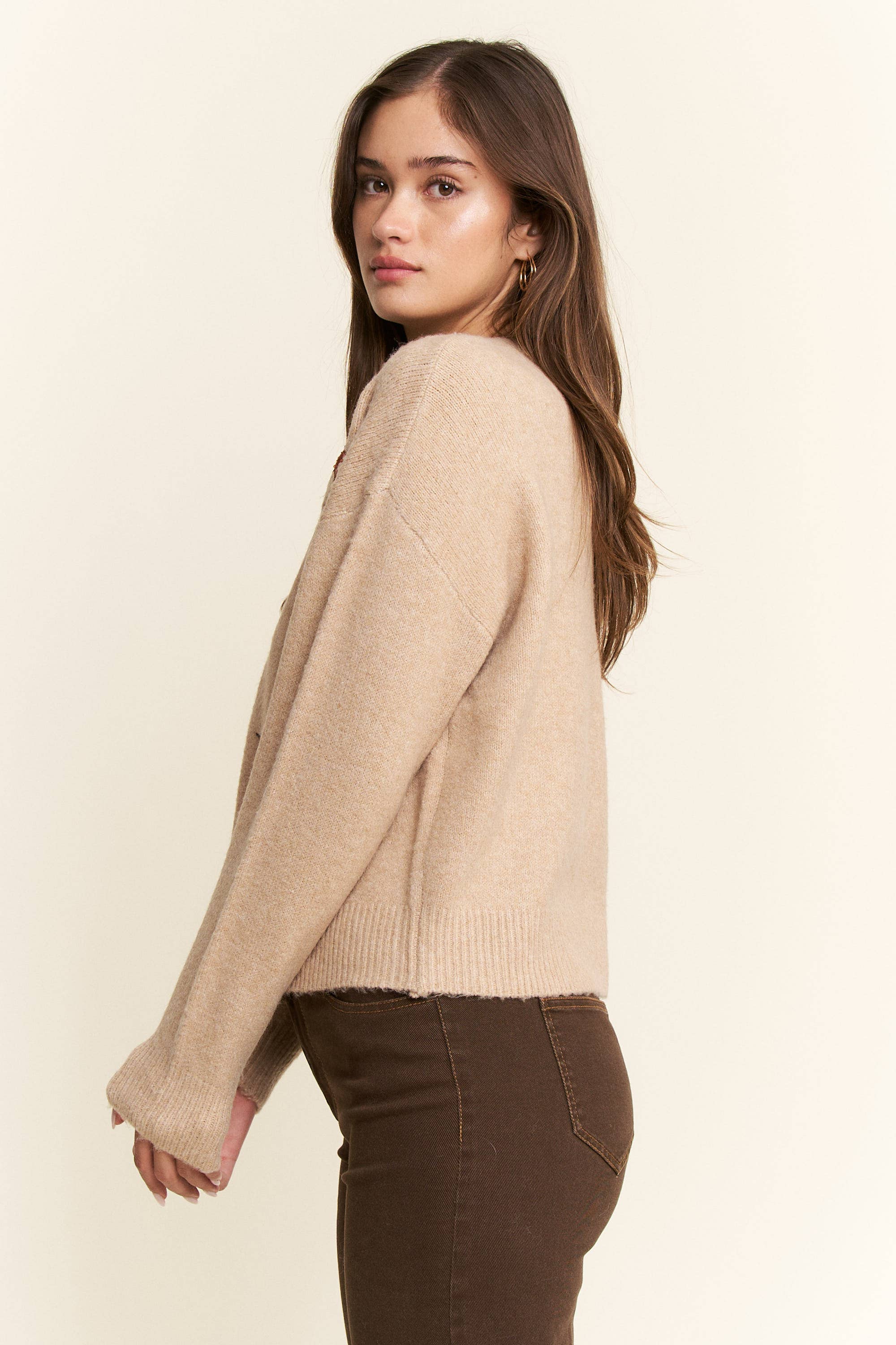 Oatmeal Horses Sweater