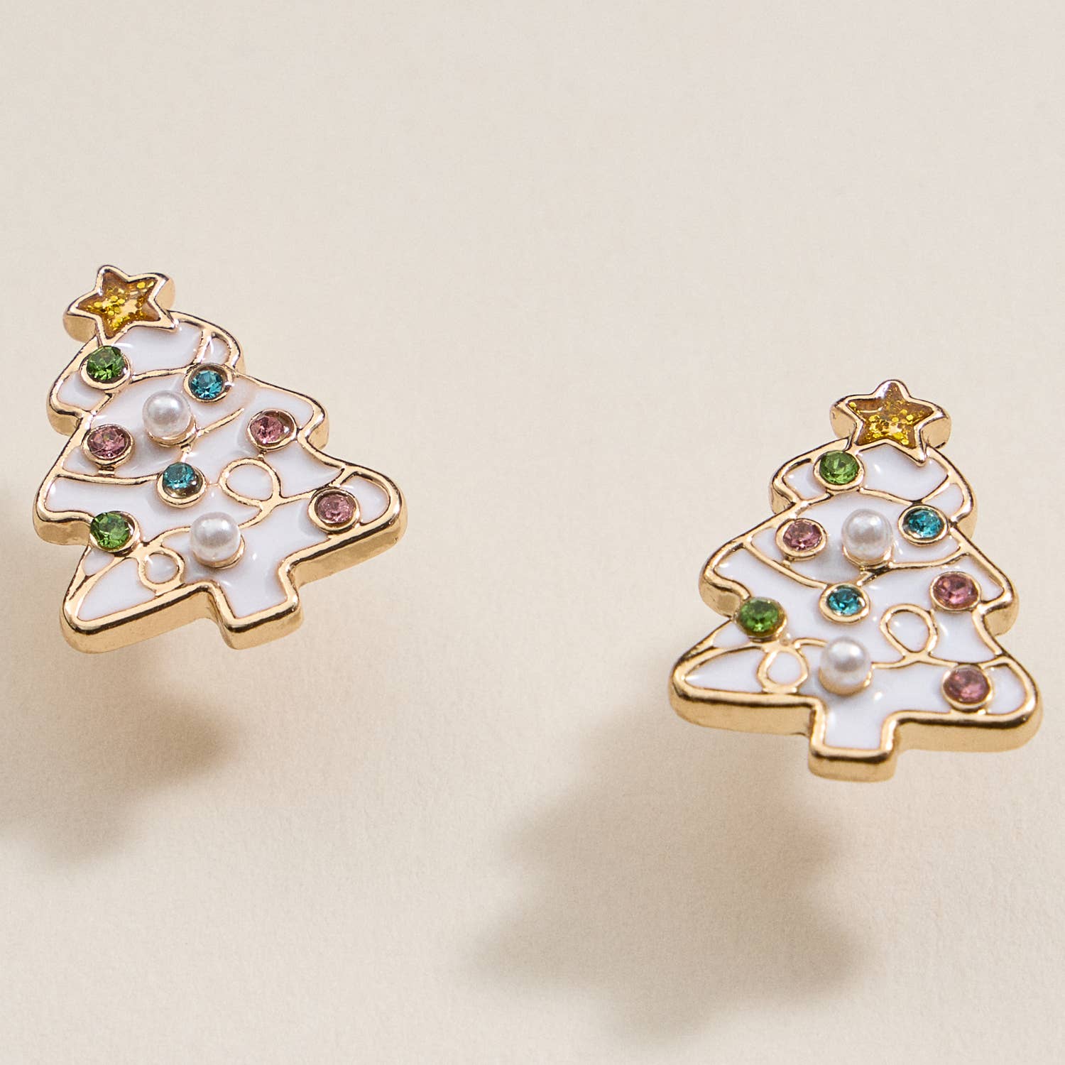 Christmas Tree Enamel Stud Earrings