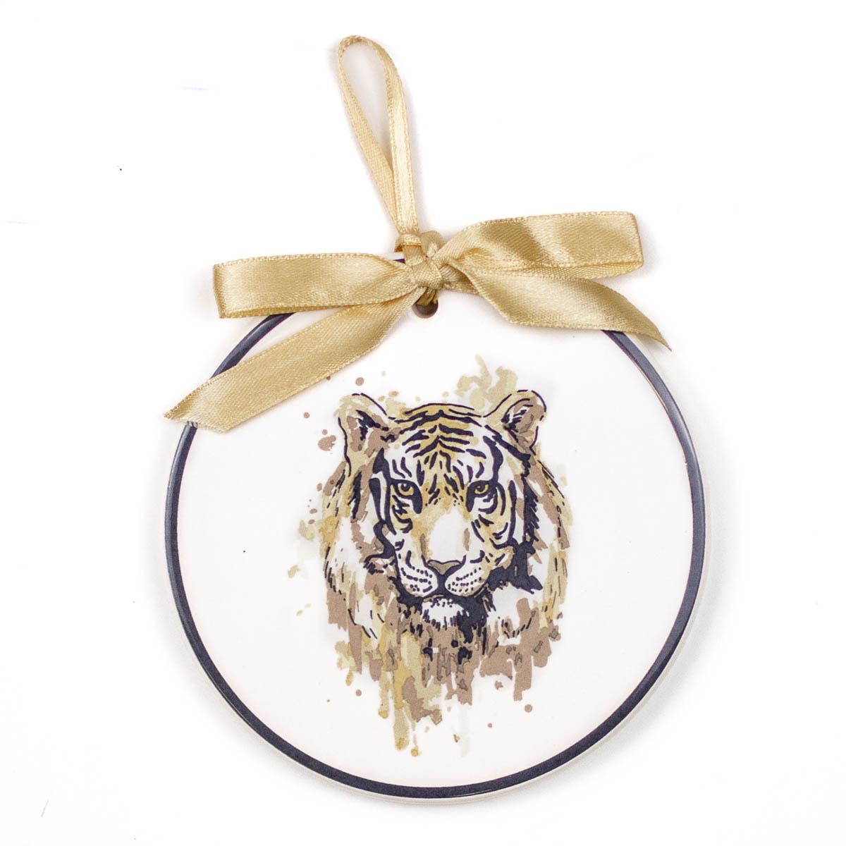 Tiger Love Ornament   White/Multi   4"