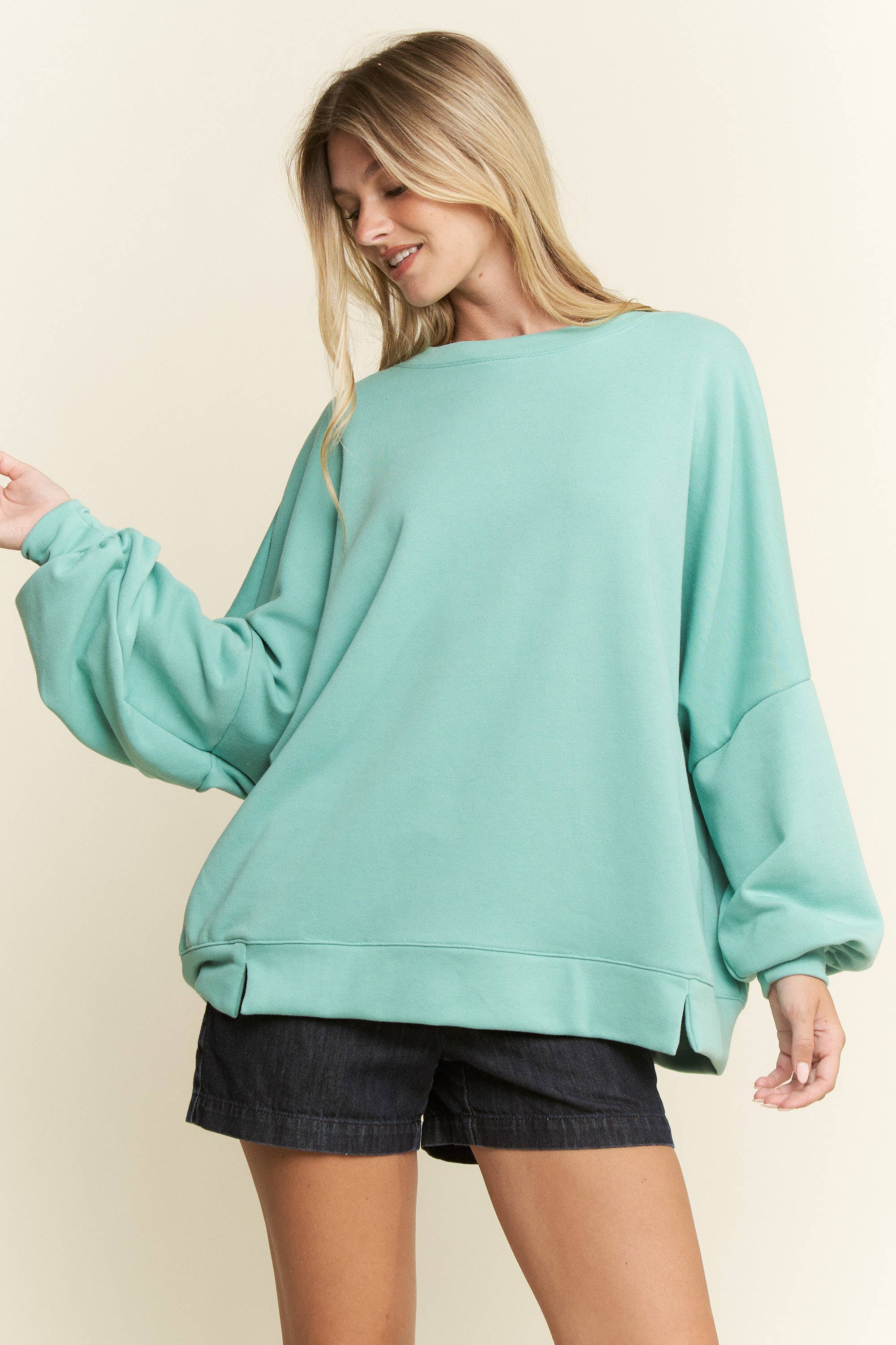 SOLID PASTEL DROP SHOULDER SWEATSHIRT