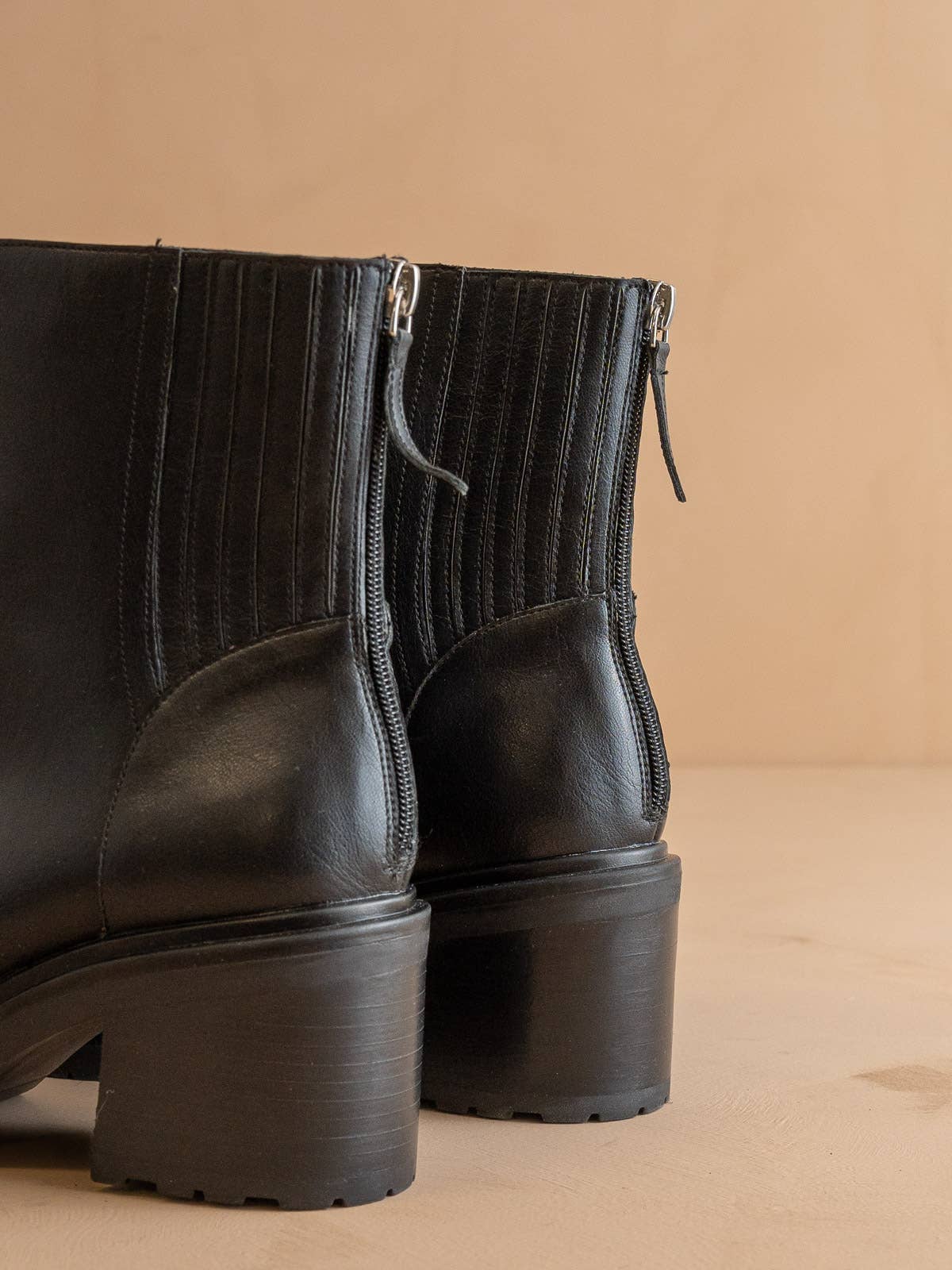 The Megan | Black Lug Chelsea Bootie