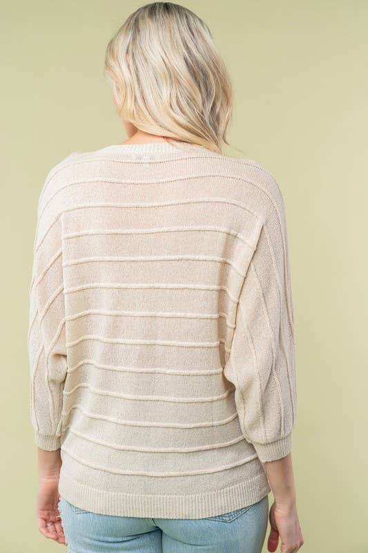 Fuchsia Long Sleeve Solid Sweater Knit Top