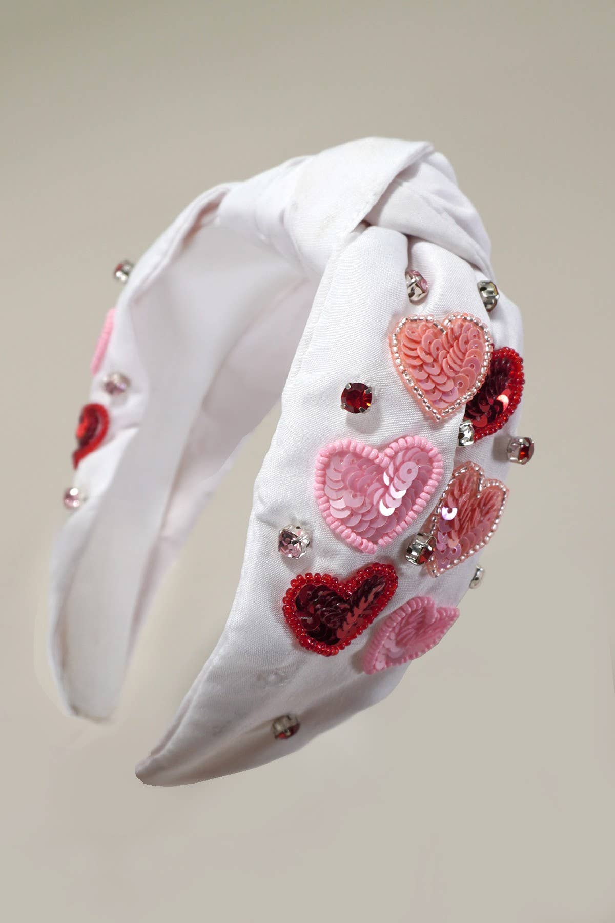 VALENTINE SEQUIN HEART SEED BEAD HEADBAND