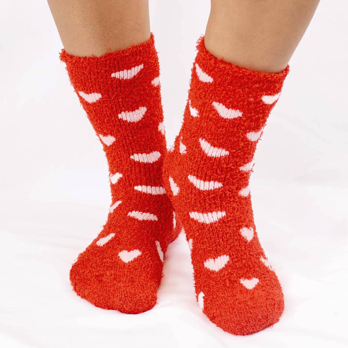 Women's Hearts Snuggle Socks   Red/Pink   One Size