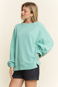 SOLID PASTEL DROP SHOULDER SWEATSHIRT